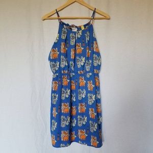 Francesca's Collection Blue animal Pattern Dress